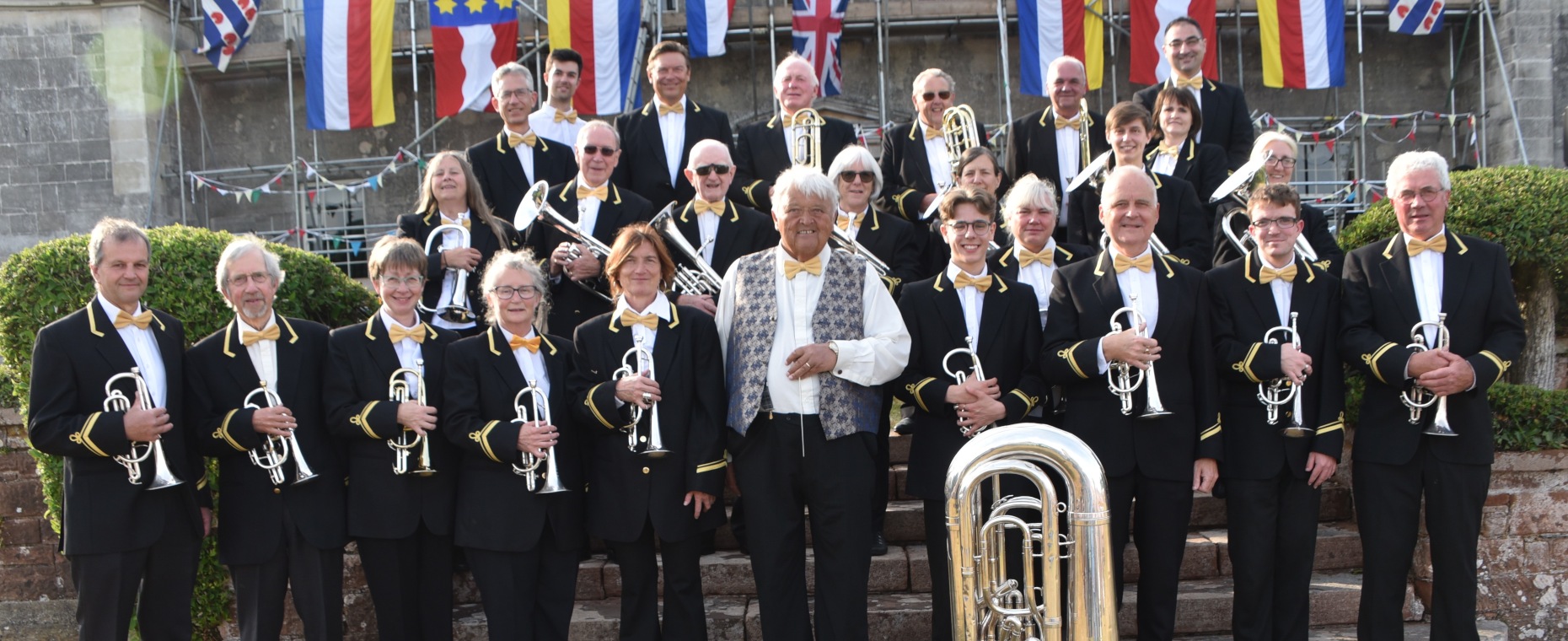 The Band before playing the Cider & Pasty Proms at Downes House, Crediton June 2023